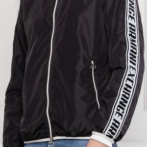 Armani Exchange Black Bomber Jacket with White Trim